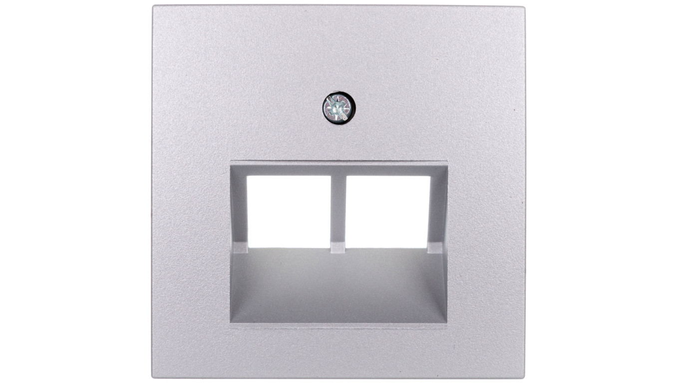 Berker B1/B5/B7 GLAS Plakietka do gniazda teleinformatycznego UAE /RJ11, RJ45/ aluminium 14091404