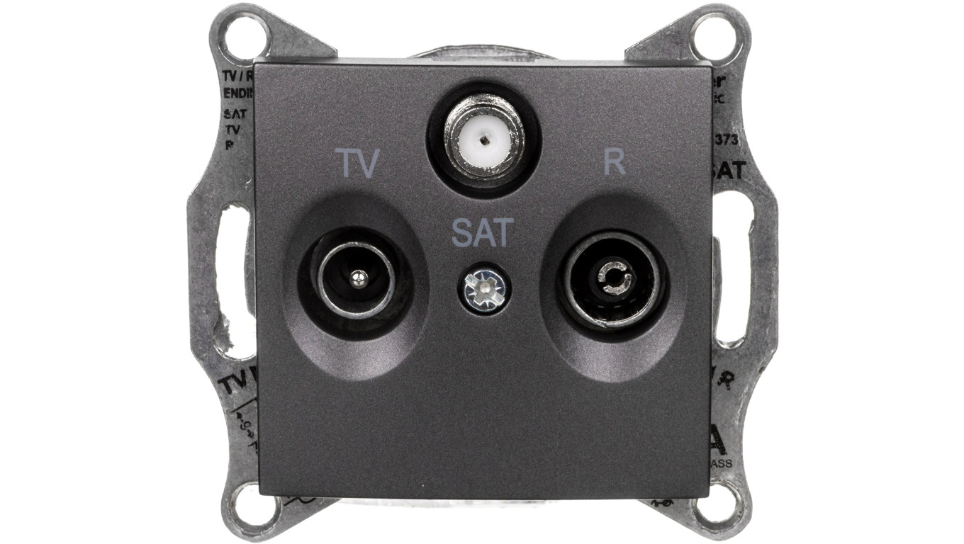 SEDNA Gniazdo antenowe R/TV/SAT końcowe grafitowe SDN3501370