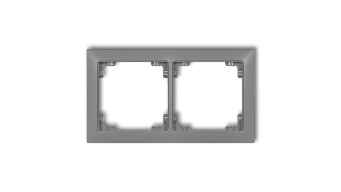 DECO Ramka uniwersalna podwójna z tworzywa DECO Soft szary mat 27DRSO-2