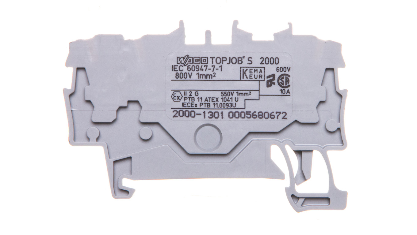 Złączka szynowa 3-przewodowa 1,0mm2 szara TOPJOBS 2000-1301