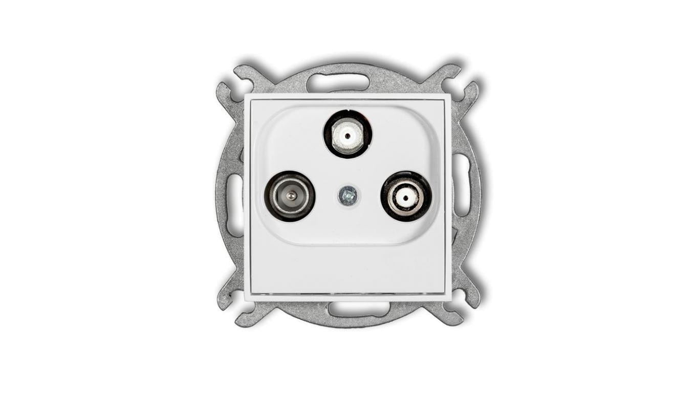 MINI Gniazdo antenowe 2 wyjścia SAT + TV biały MGSN