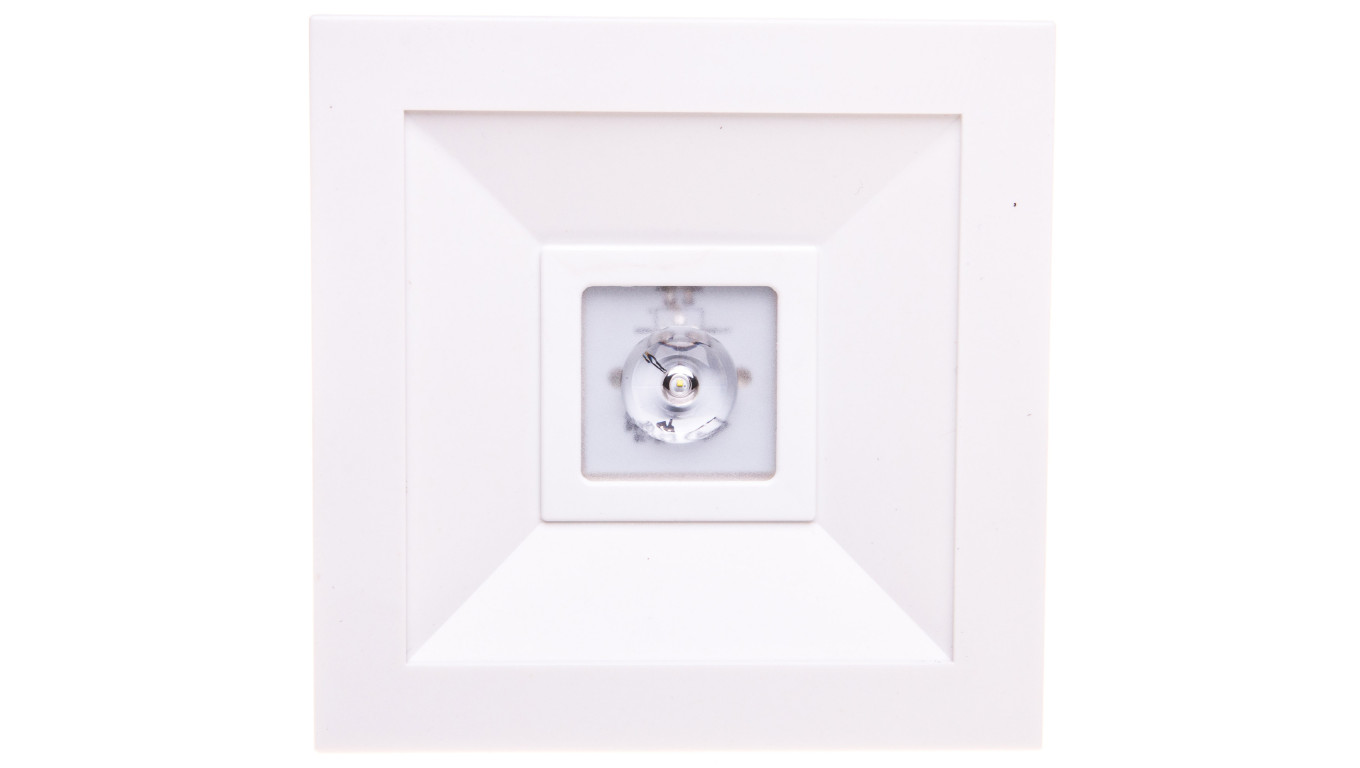 Oprawa awaryjna LED 1W 3h LOVATO N ECO LED 1W (opt. otwarta) jednozadaniowa biała LVNO/1W/E/3/SE/X/WH