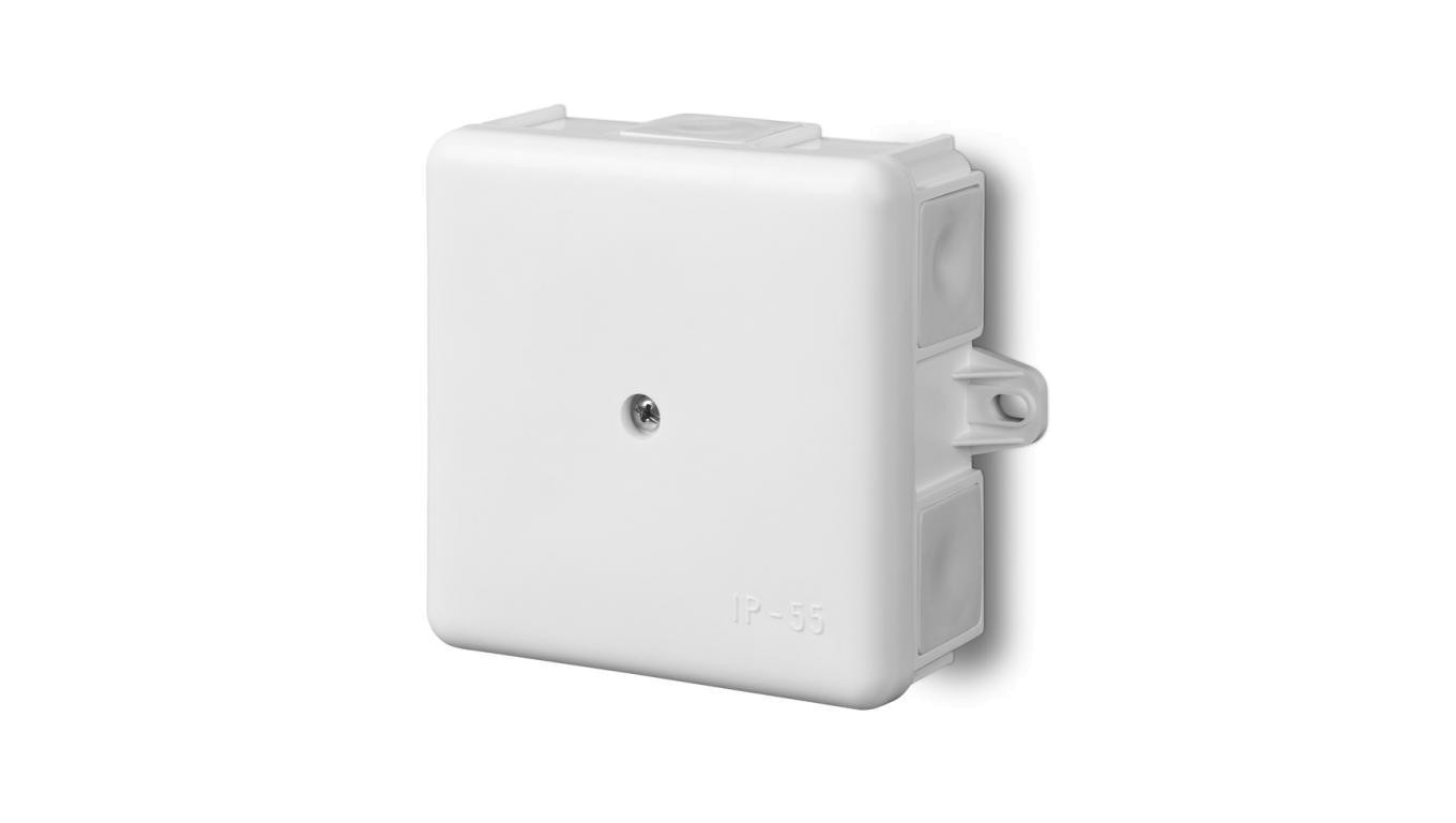 Puszka hermetyczna n/t 86x86x39mm pusta z uszami montaż. IP55 biała 0226-10