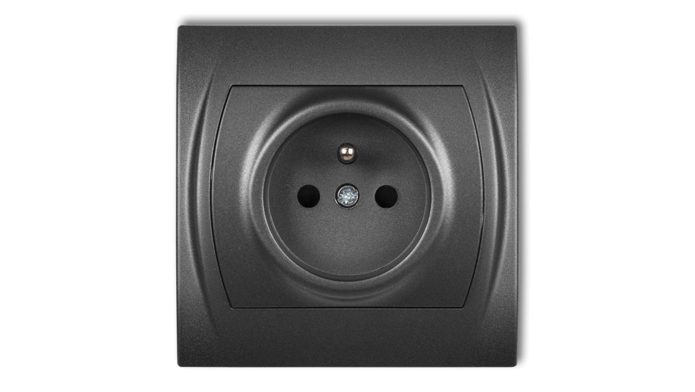 LOGO Gniazdo pojedyncze z/u 2P+Z grafitowy 11LGP-1zp