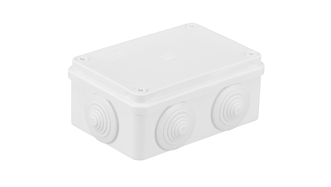 Puszka n/t hermetyczna 120x80x50 6 dławików IP55 biała S-BOX 206B