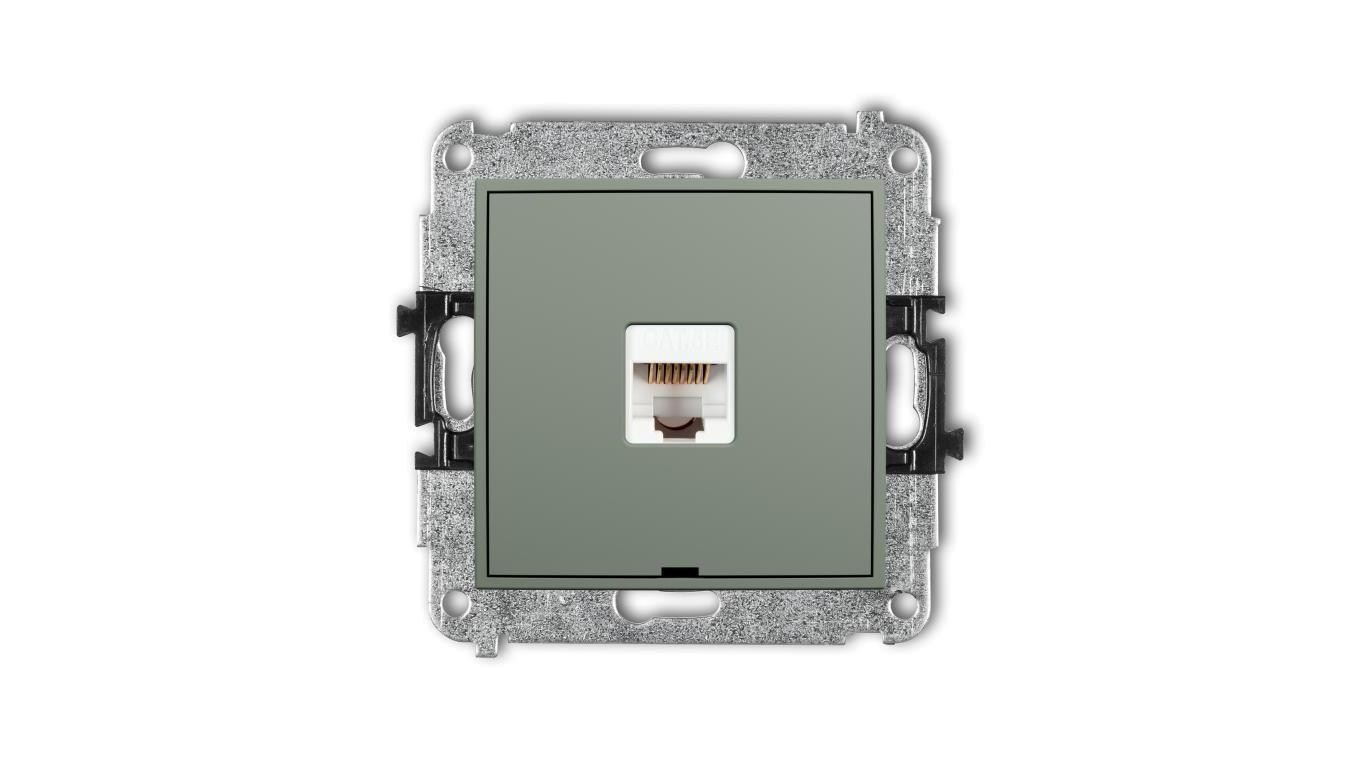 MINI Mechanizm gniazda komputerowego pojedynczego 1xRJ45, kat. 5e, 8-stykowy, bez pola opisowego szałwiowy 61MGKBO-1