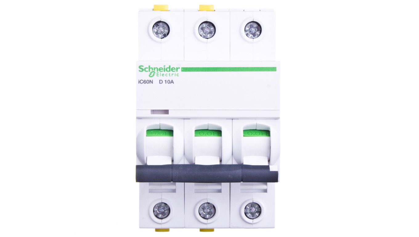Wyłącznik nadprądowy 3P D 10A 6kA AC iC60N-D10-3 A9F05310