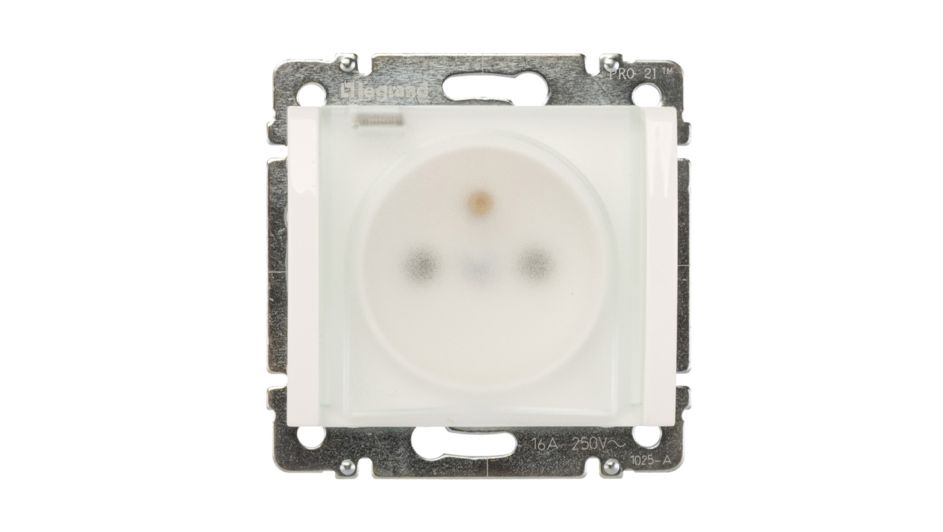 SISTENA LIFE Gniazdo bryzgoszczelne z/u IP44 z klapką arctic 775929