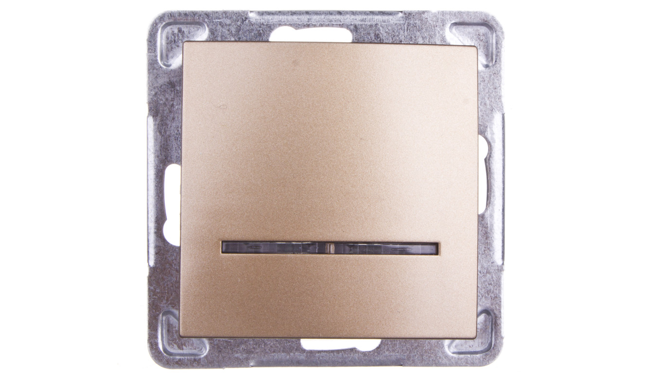 IMPRESJA Łącznik pojedynczy z podświetleniem złoty metalik ŁP-1YS/m/28