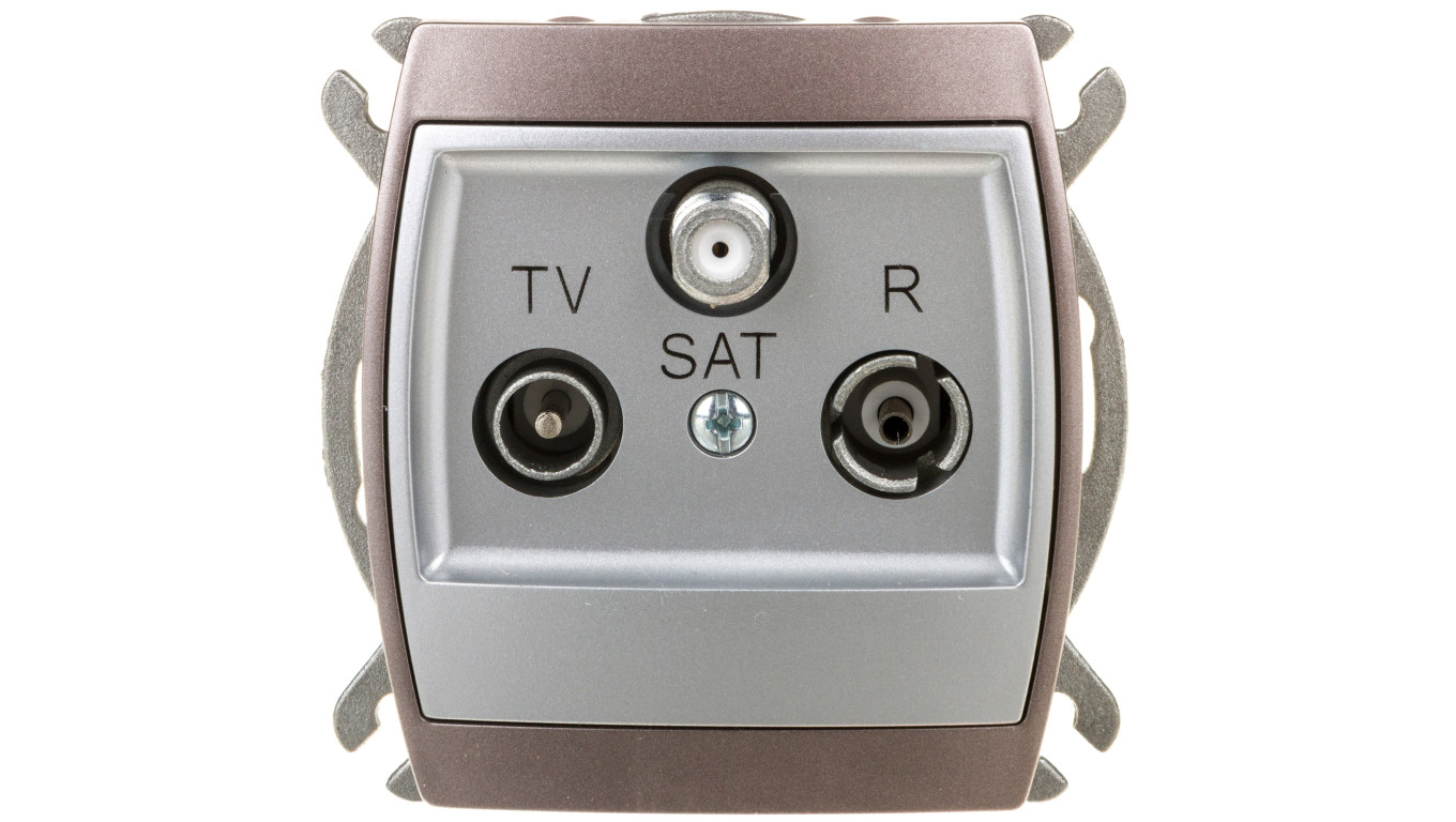 GAZELA Gniazdo antenowe RTV-SAT końcowe srebro/ tytan GPA-JS/m/18/23