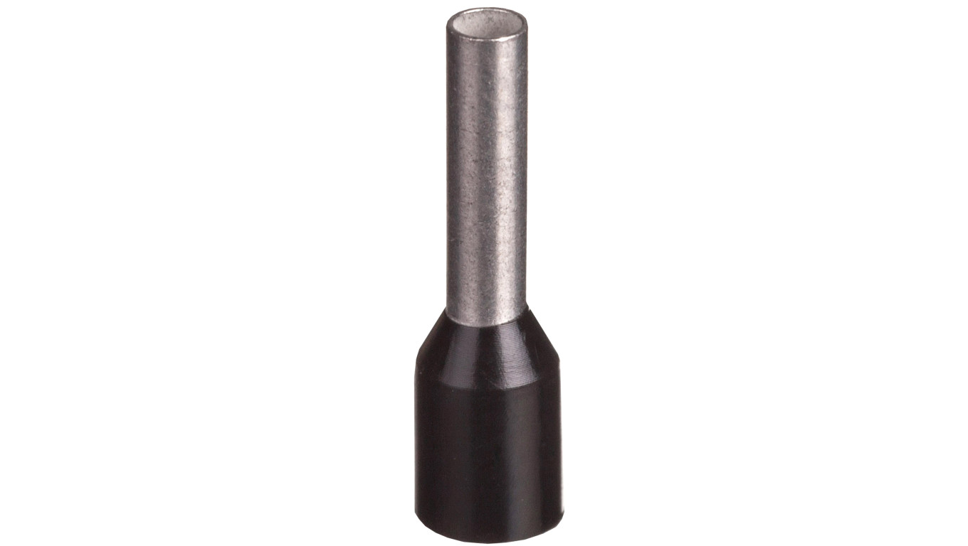 Końcówka tulejkowa izolowana TI 1,5mm2/8mm czarna cynowana TI1,5L8x500 /500szt./