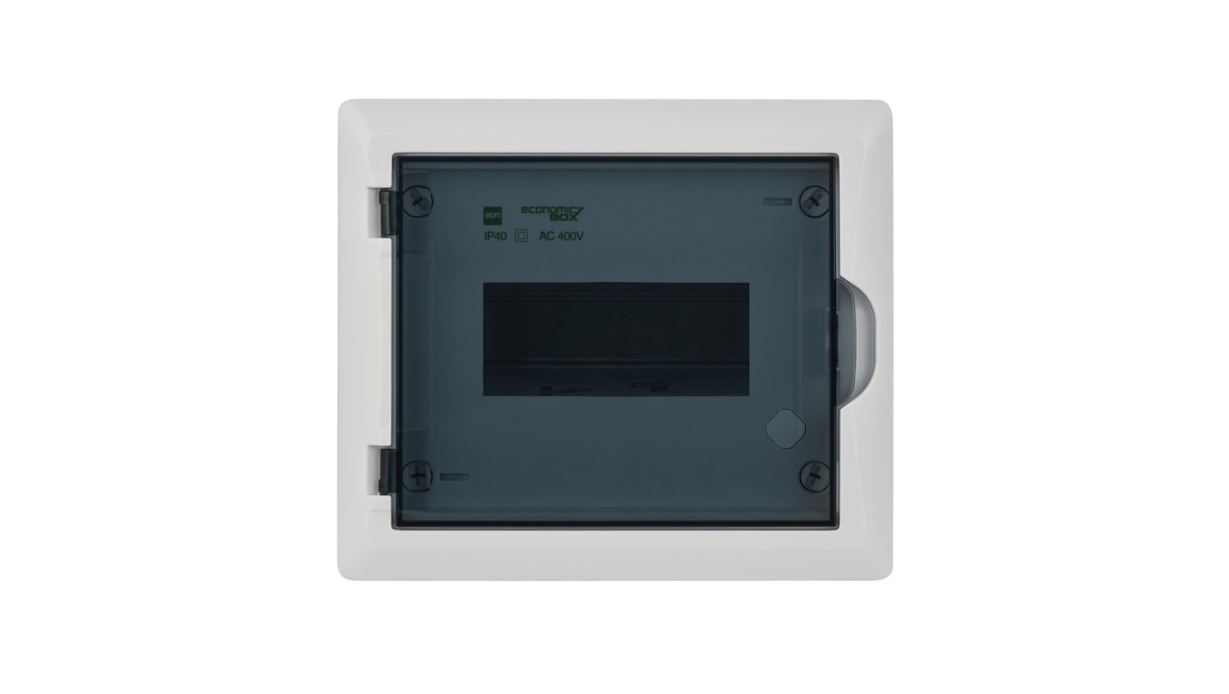 Rozdzielnica modułowa 1x8 p/t ECONOMIC BOX RP 1/8 drzwi transparentne (N+PE) IP40 2512-01