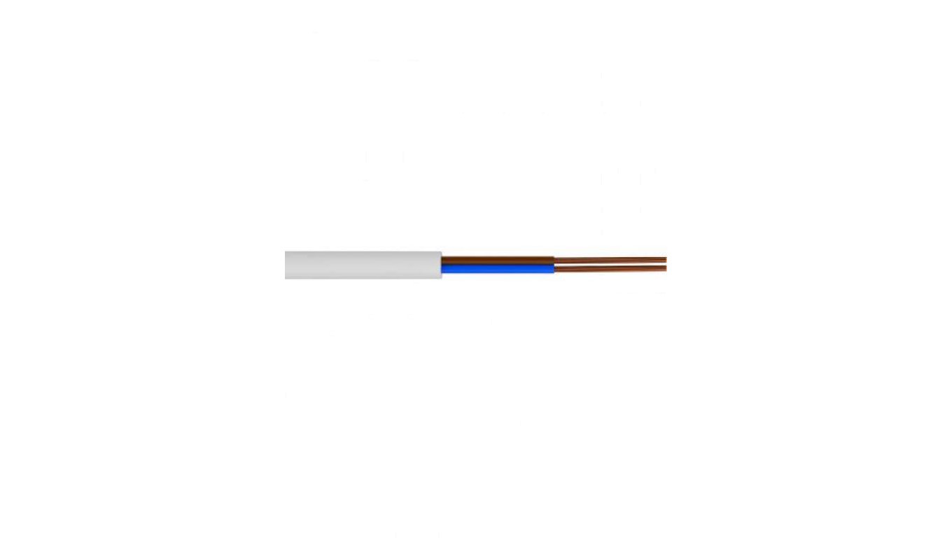 Przewód mieszkaniowy H03VV-F (OMY) 2x1,5 biały 300/300V /50m/
