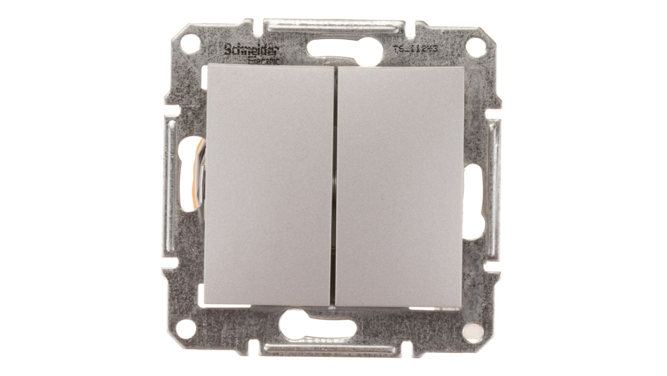 Sedna Łącznik schodowy podwójny 10AX aluminium IP20 SDN0600160