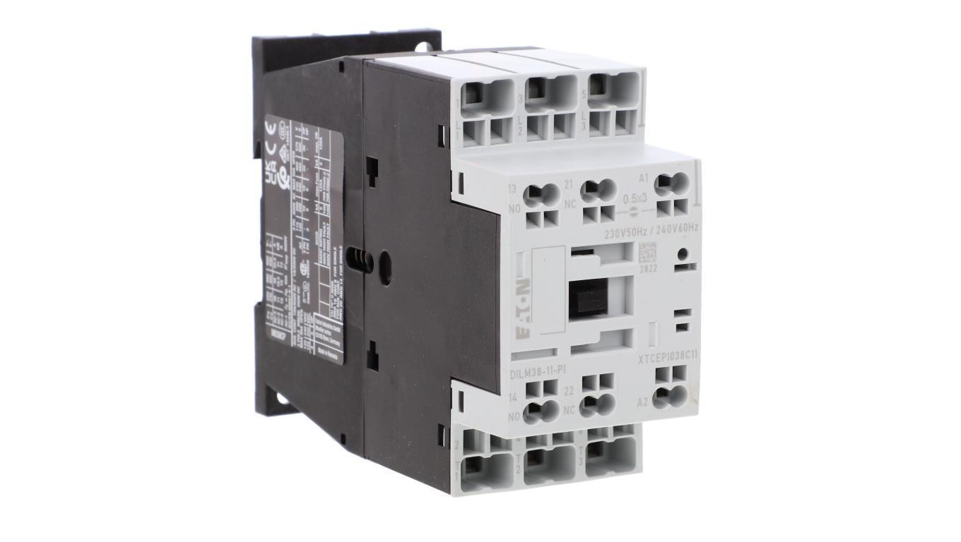 Stycznik mocy DILM38-11(230V50HZ,240V60HZ)-PI 3P 380 V 400 V 18.5 kW 1Z+1R 230 V AC Push-In 199294