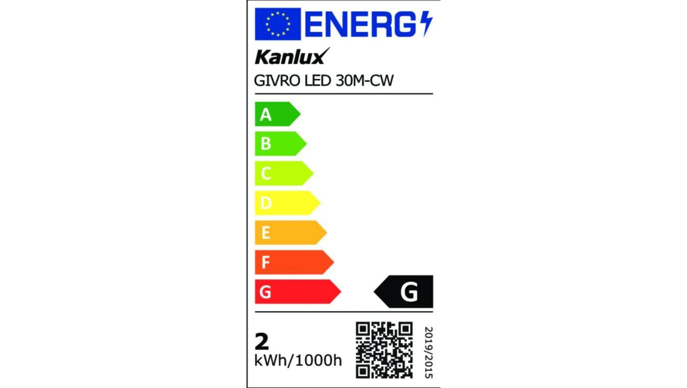 Wąż świetlny 210 DC GIVRO LED 30M-CW 2W/M 120lm/m 6500K IP65 rolka 30mb Odporność UV zasilanie przelotowe 38579