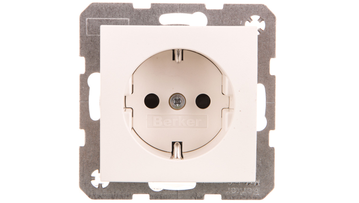 S.1/B.1/B.3/B.7 Glas Gniazdo pojedyncze SCHUKO śnieżnobiałe 47231909