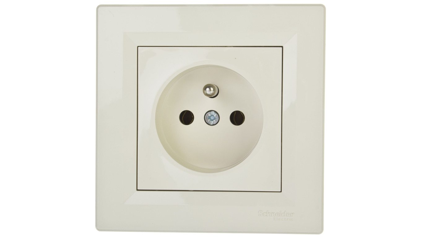 Gniazdo pojedyncze Asfora z/u kremowe z ramką EPH2800123