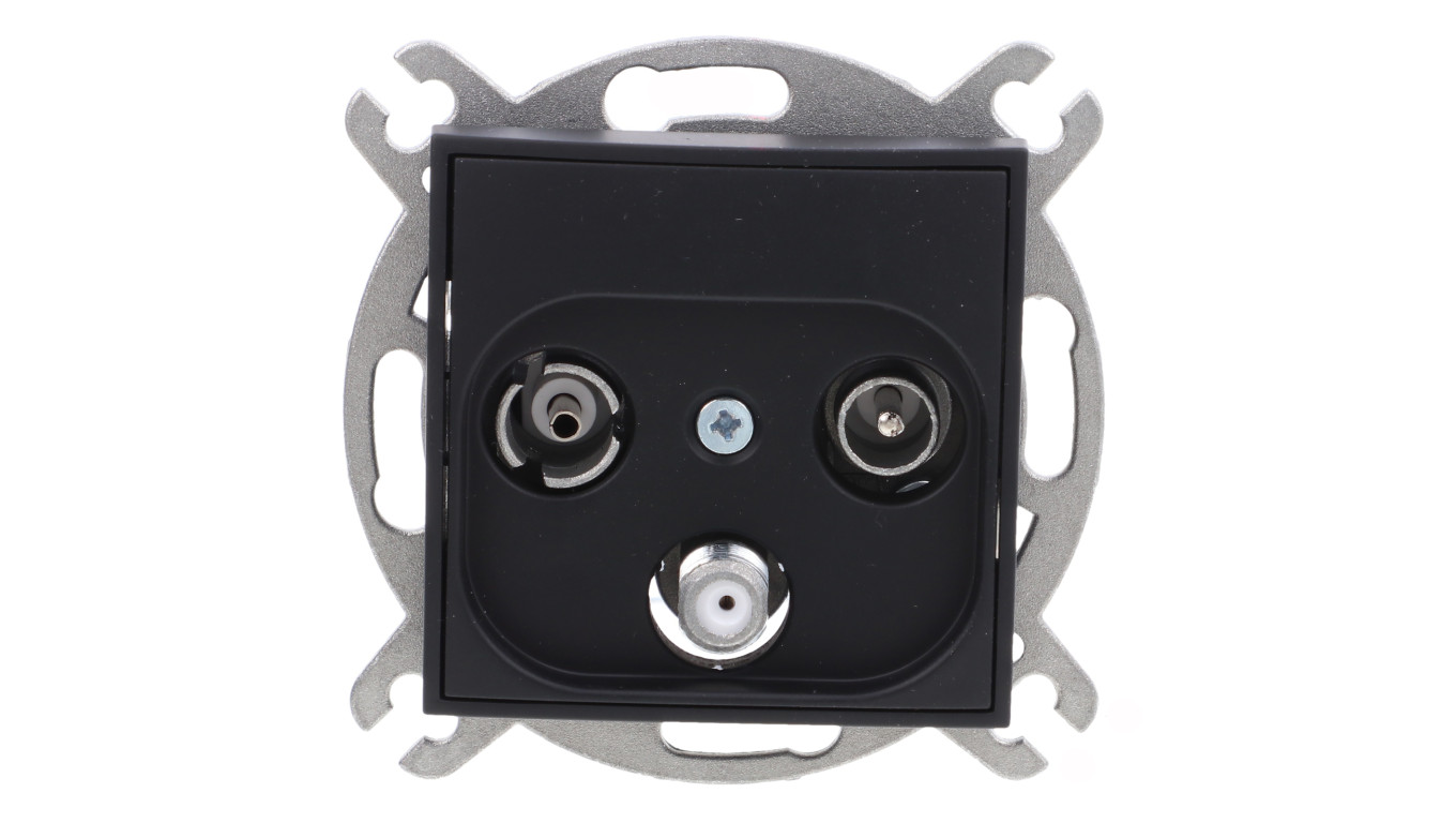 MINI Gniazdo antenowe RTV-SAT końcowe 1,5dB czarny mat 12MGS