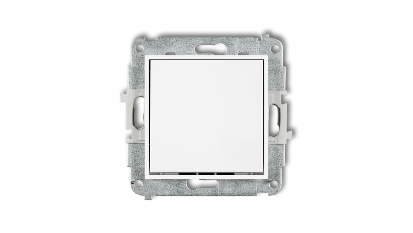 Mechanizm łącznika schodowego (jeden klawisz bez piktogramu) biały MWP-3.1