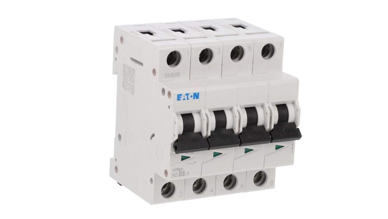 Wyłącznik nadprądowy 4P D 3A 15kA AC FAZ-D3/4 279074