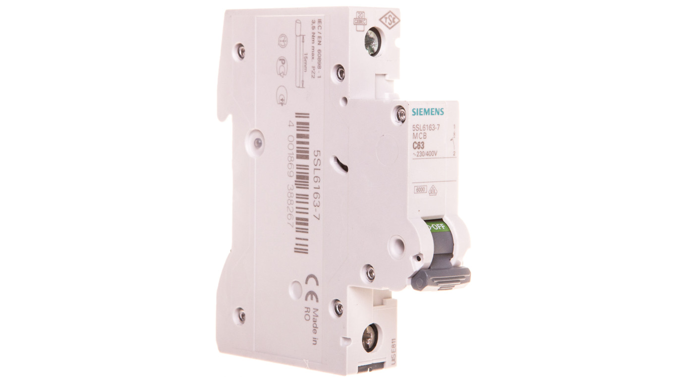 Wyłącznik nadprądowy 1P C 63A 6kA AC 5SL6163-7
