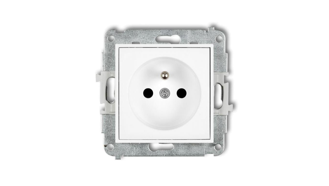 ICON Mechanizm gniazda pojedynczego z uziemieniem 2P+Z (przesłony torów prądowych) biały mat 25IGP-1zp