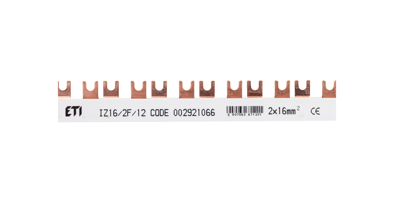 Szyna łączeniowa widełkowa 2P 100A 16mm2 (12mod.) IZ16/2F/12 002921066