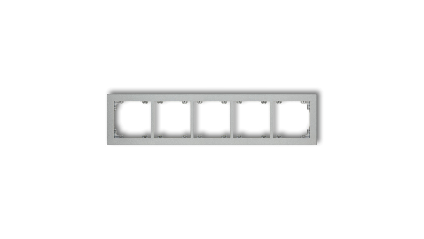 DECO Ramka pięciokrotna srebrny metalik 7DR-5