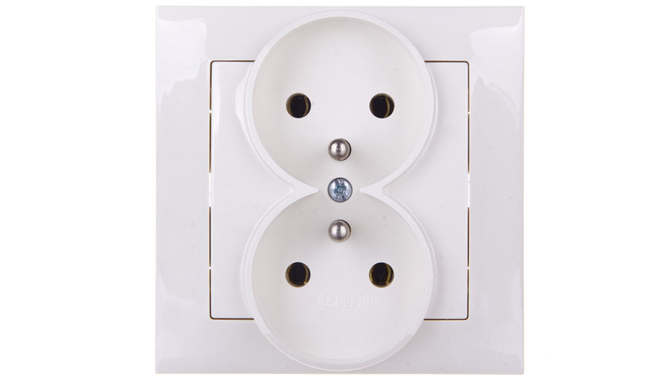 IMPRESJA Gniazdo podwójne z/u ecru GP-2YZ/27