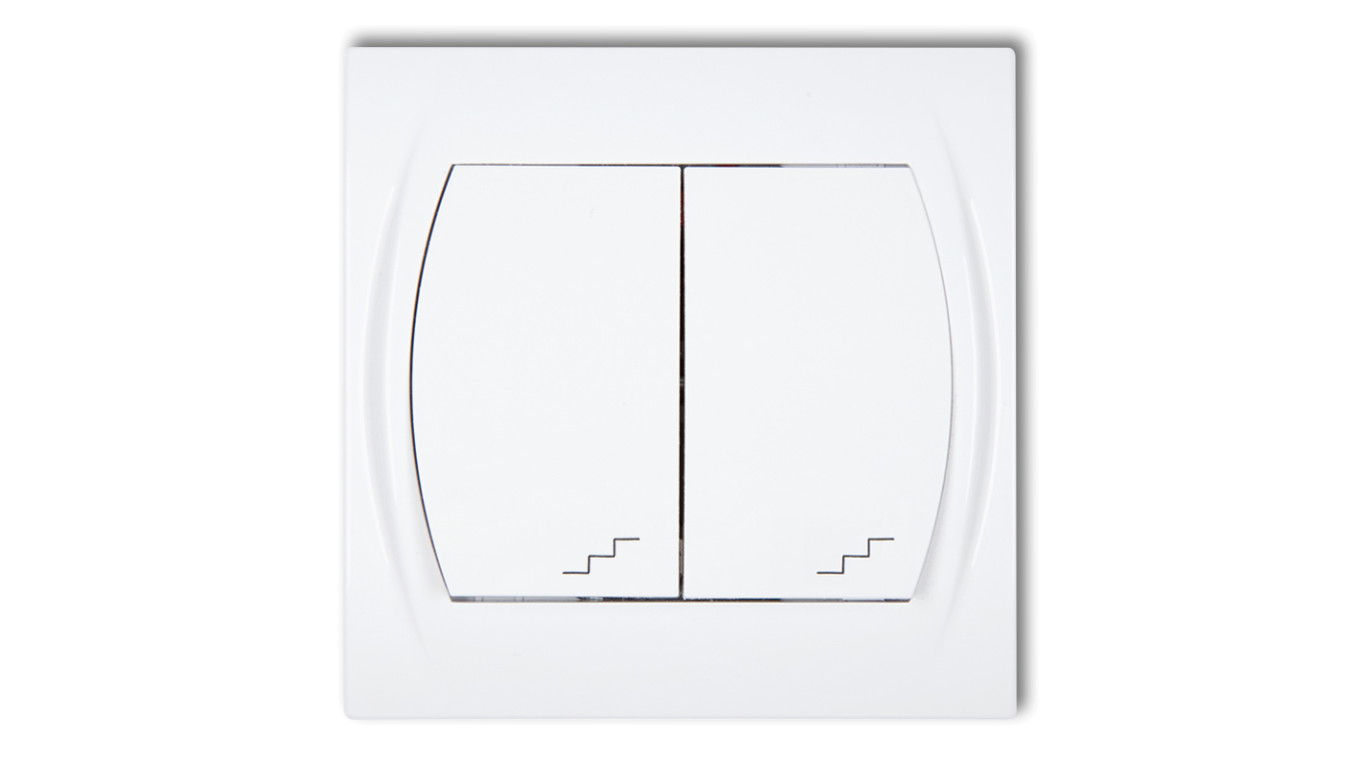 LOGO Łącznik podwójny schodowy biały LWP-33