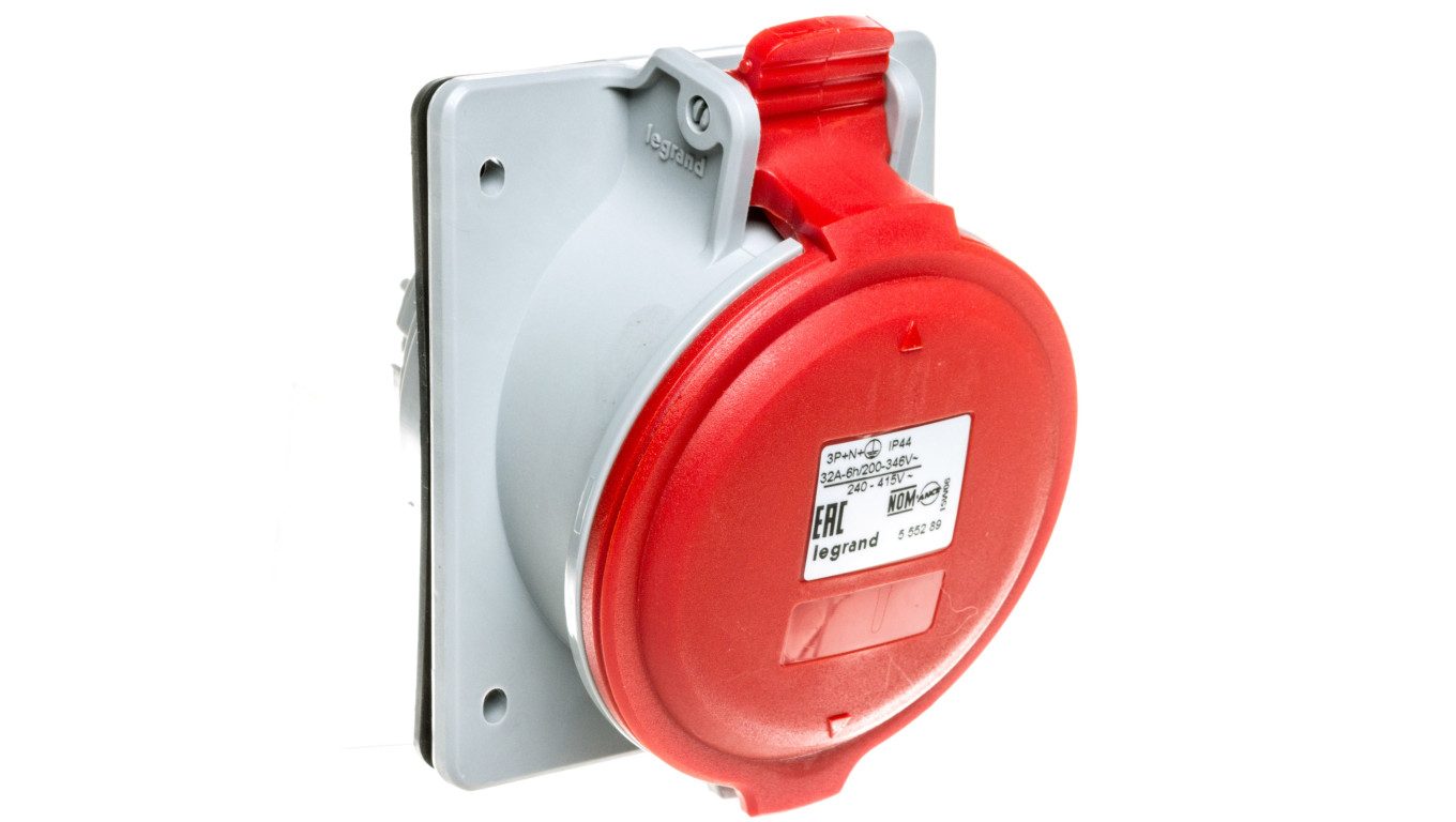 Gniazdo tablicowe 5P 32A 400V czerwone IP44 P17 TEMPRA PRO 555289