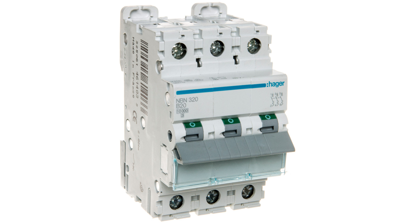 Wyłącznik nadprądowy 3P B 20A 10kA AC NBN320