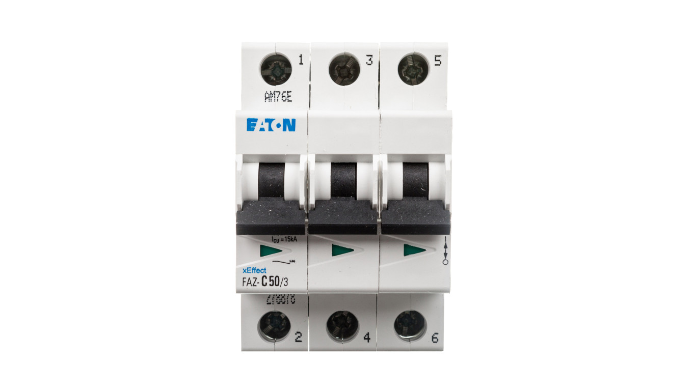 Wyłącznik nadprądowy 3P C 50A 15kA AC FAZ C50/3 278878