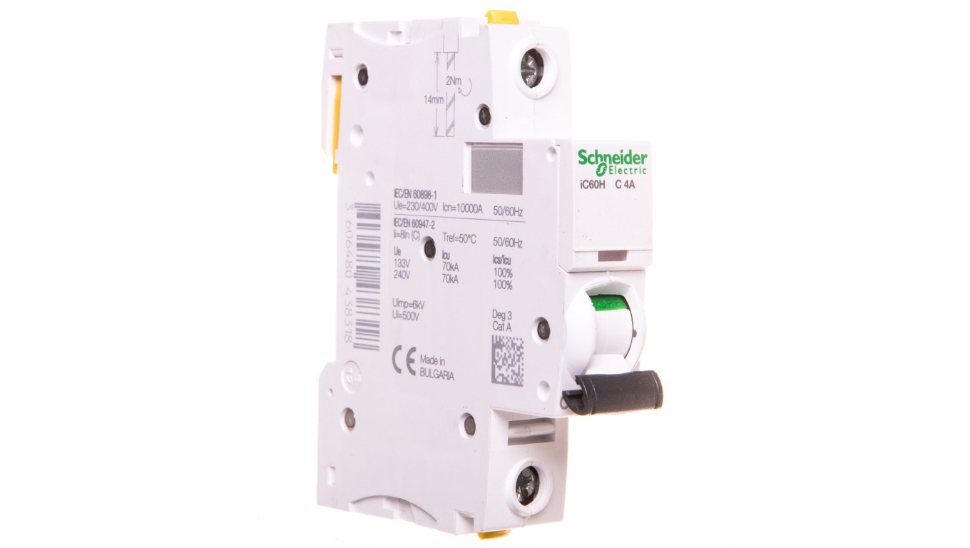Wyłącznik nadprądowy 1P C 4A 10kA AC iC60H-C4 A9F07104