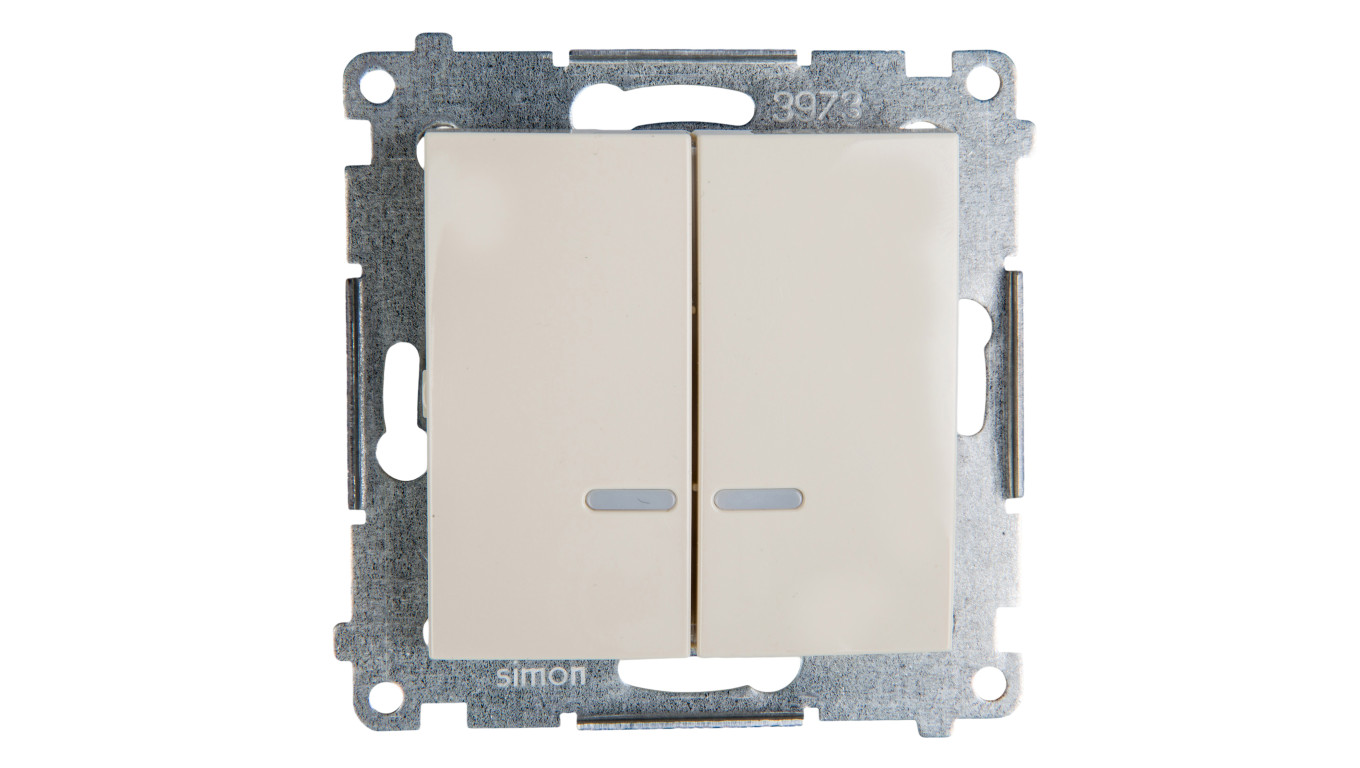 Simon 54 Łącznik świecznikowy z podświetleniem, szybkozłącza, kremowy DW5BL.01/41