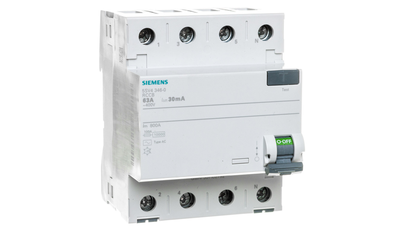 Wyłącznik różnicowoprądowy 4P 63A 0,03A Typ AC 30mA 400V SENTRON 5SV4346-0