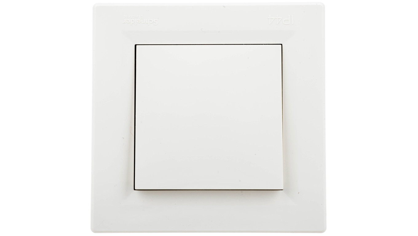 Łącznik Asfora bryzgoszczelny pojedynczy IP44 kremowy z ramką EPH0100223