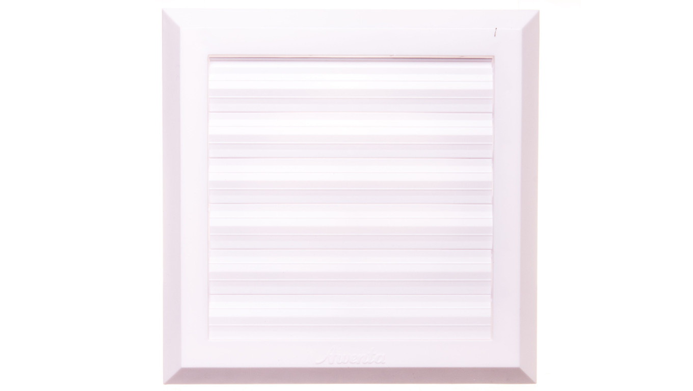 Kratka wentylacyjna 130x130mm fi 100mm biała żaluzja+sznurek rozpieracze T38