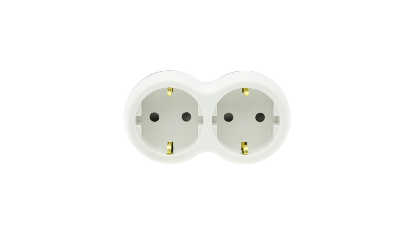 Rozgałęźnik wtyczkowy dwukrotny z/u schuko R-21S/B W-72004
