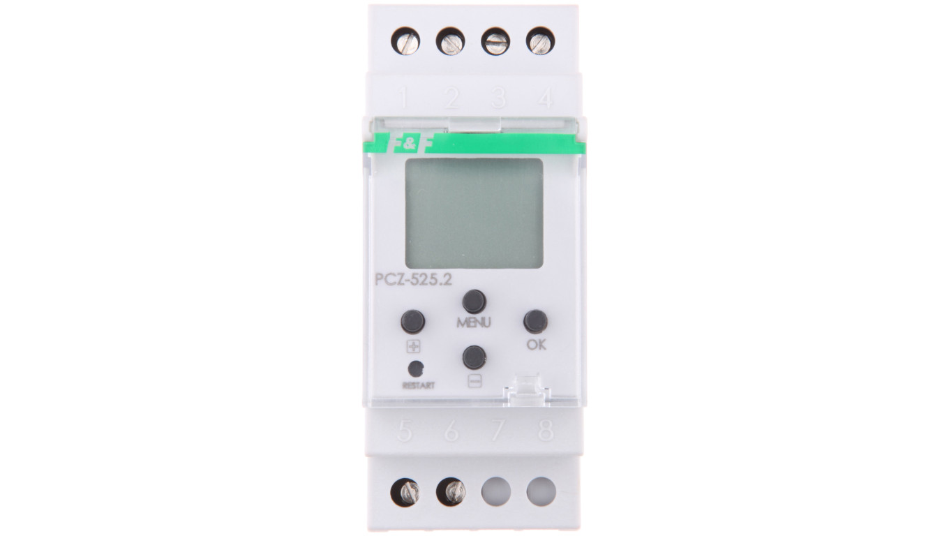 Zegar sterujący cyfrowy 16A astronomiczny jednokanałowy z programowalną przerwą nocną 24-264V AC/DC PCZ-525.2