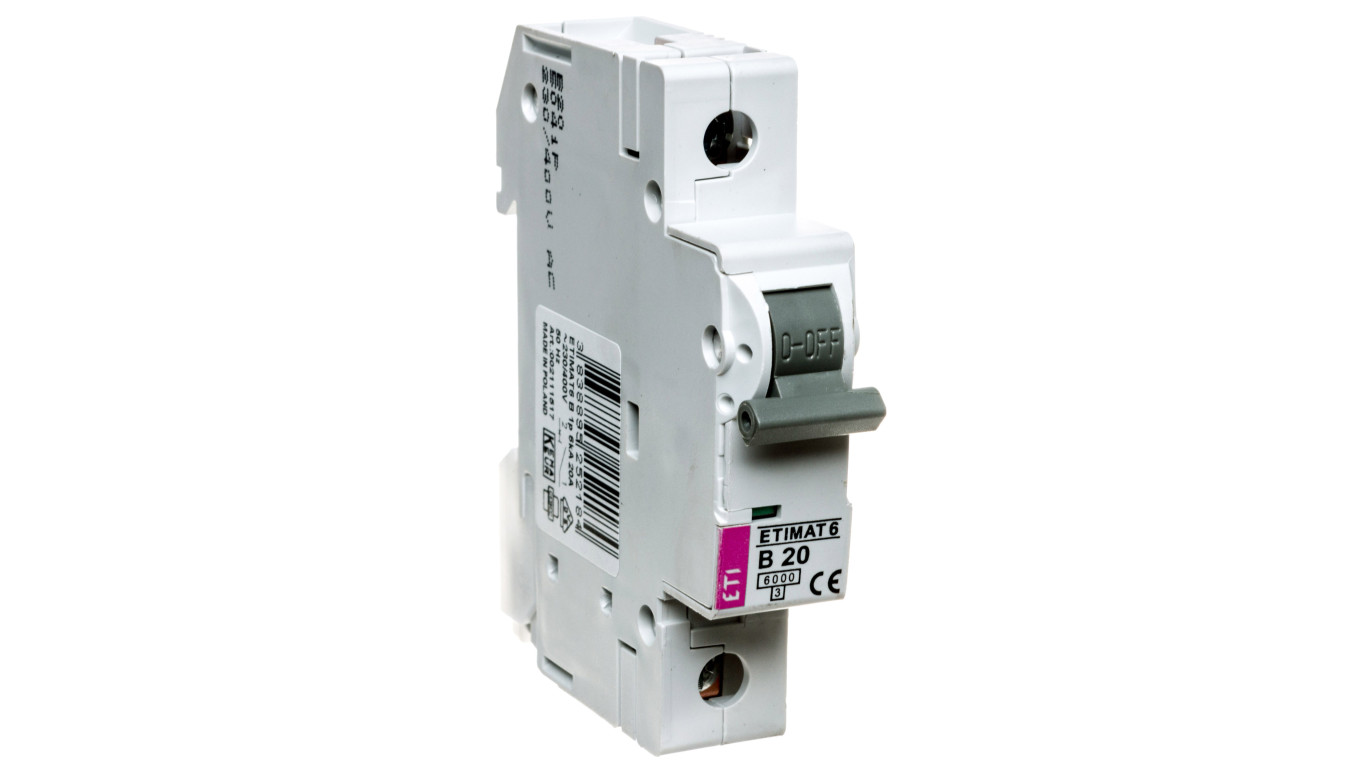 Wyłącznik nadprądowy 1P B 20A 6kA AC ETIMAT 6 002111517