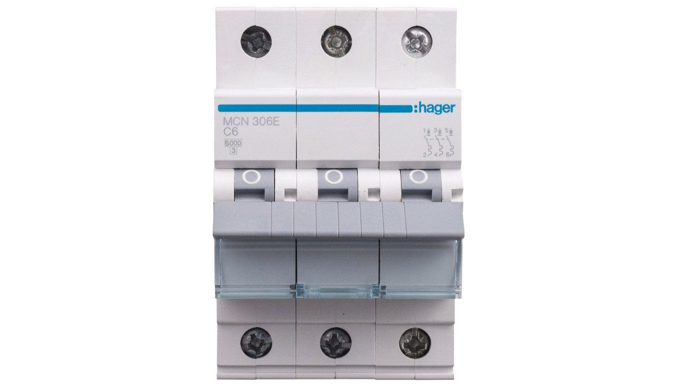 Wyłącznik nadprądowy 3P C 6A 6kA AC MCN306E