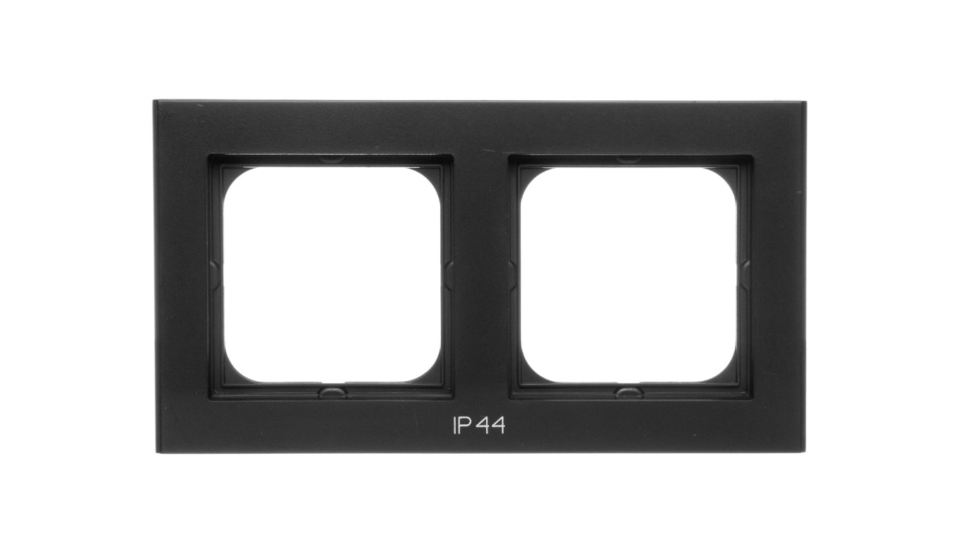 SONATA Ramka podwójna do łączników IP44 czarny metalik RH-2R/33