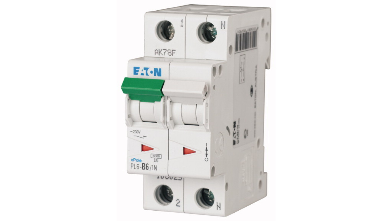 Wyłącznik nadprądowy 1P+N B 6A 6kA AC PL6-B6/1N 106025