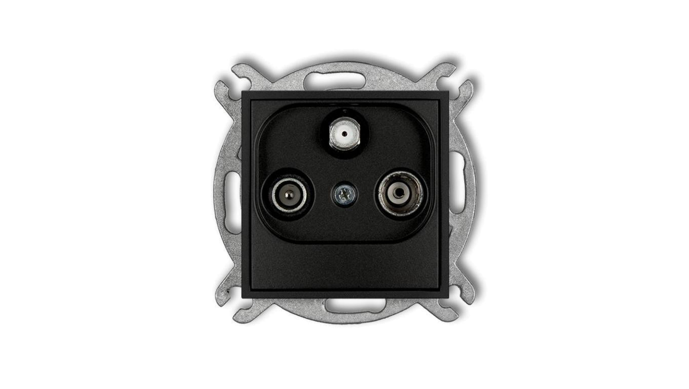 ICON Mechanizm gniazda abonenckiego RTV-SAT końcowego 1,5dB czarny mat 12IGS