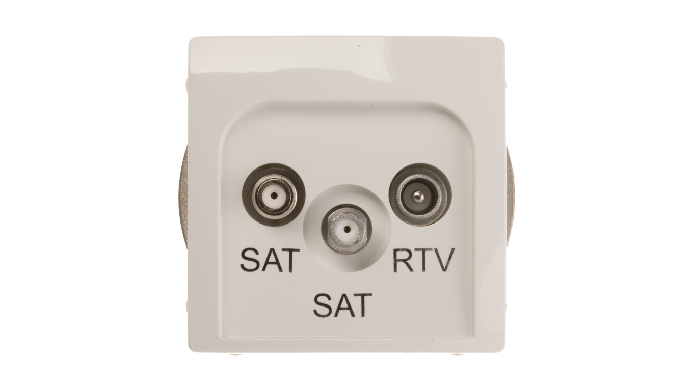 Simon Basic Gniazdo antenowe SAT/SAT/RTV końcowe białe BMZAR+SAT3.1-P2.01/11