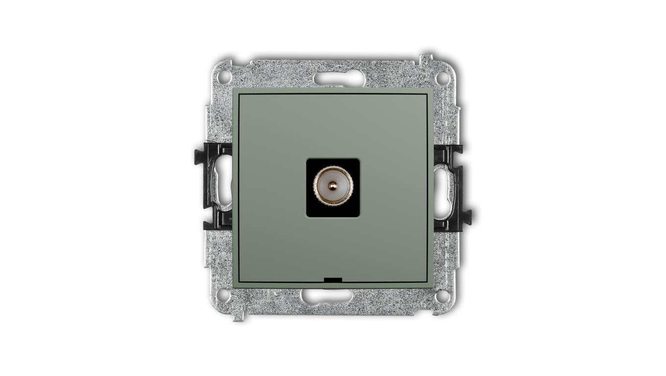 MINI Mechanizm gniazda antenowego pojedynczego TV, bez pola opisowego szałwiowy 61MGTVBO-1