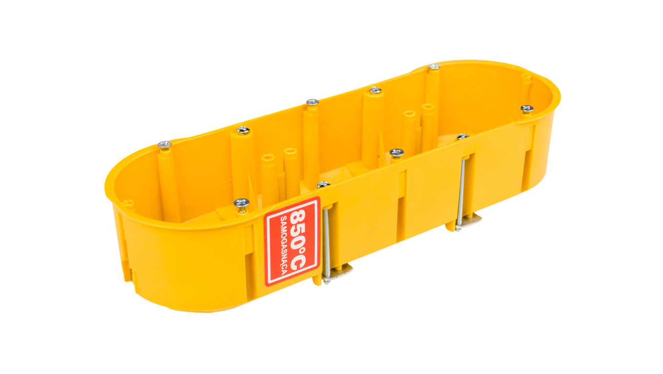 Puszka podtynkowa PK-3x60 potrójna 60mm regips żółta 0234-0N