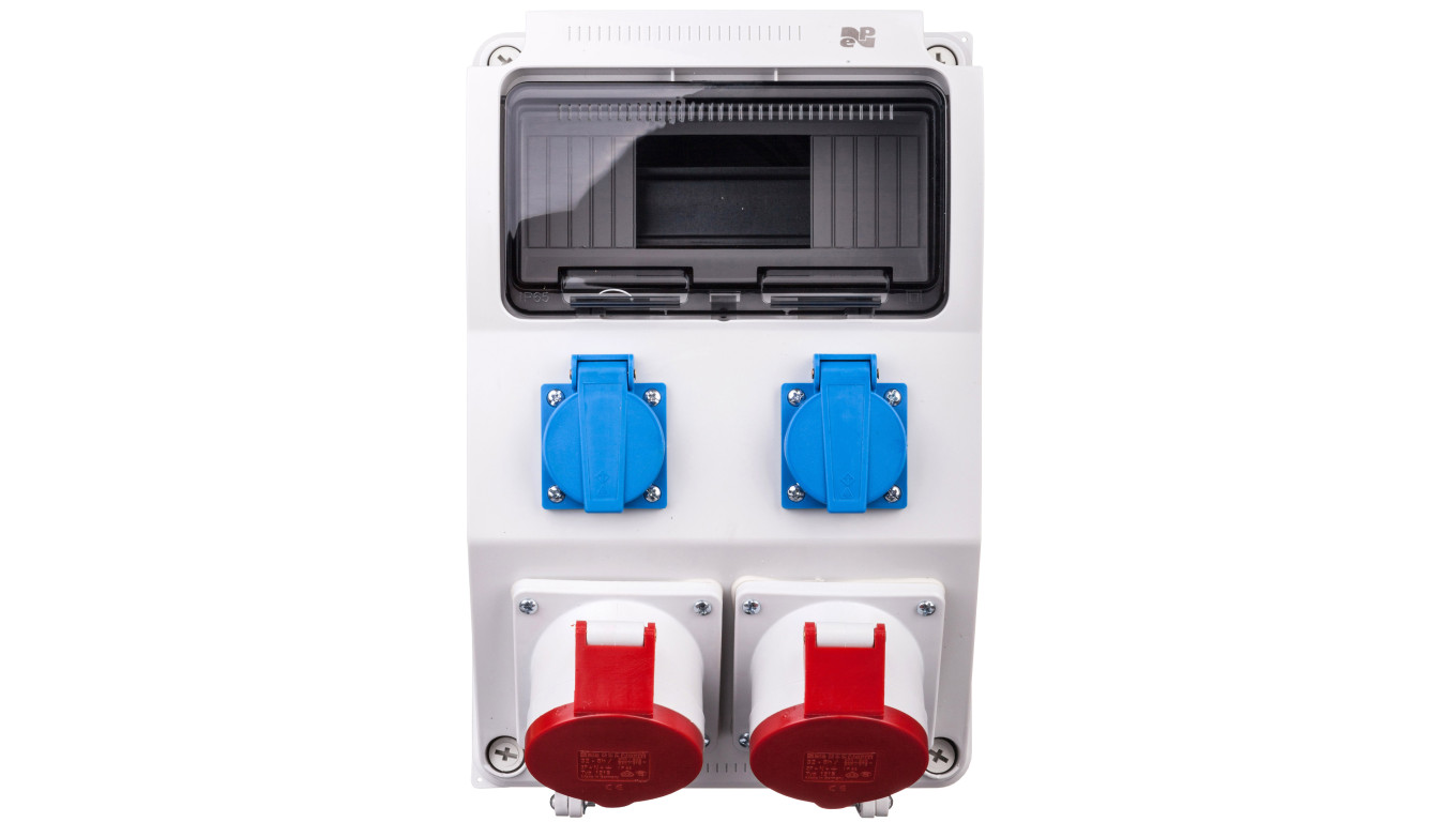 Rozdzielnica budowlana RS-9 9-mod. 2x2P+Z, 2x32A/5P, IP44 bez zabezpieczeń 6222-00